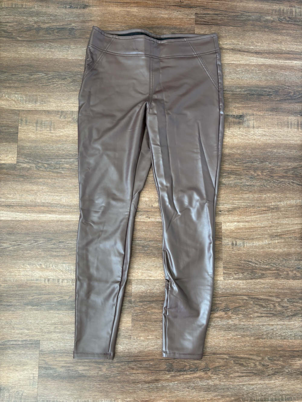 Ricki’s Women’s Brown Faux Leather Fleece Lined Legging Size Large